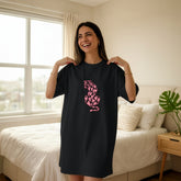 Lovely Leopard Tee Dress Black